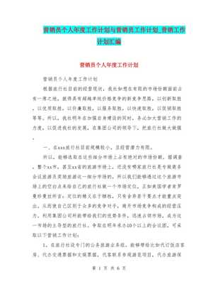 营销员个人年度工作计划与营销员工作计划-营销工作计划汇编-文库吧